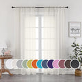 OWENIE Sheer Curtains 90 Inches Long, Elegant Sheer Curtains for Bedroom, Window Voile Sheer Curtain Panels/Drapes/Treatment for Living Room, 2Pcs, Each 42" W x 90" L, Ivory