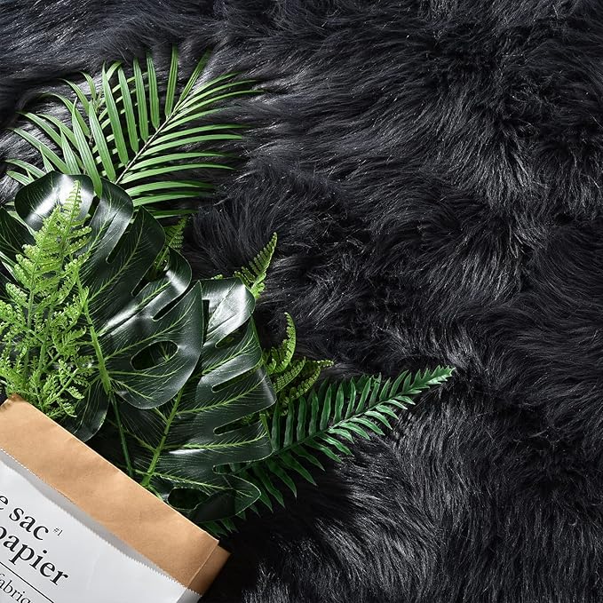 Latepis Dark Grey Round Rug 3ft Faux Fur Circle Rug Fluffy Furry Fuzzy Rug Sheepskin Rugs for Living Room Bedroom Shag Rug Cute Room Décor