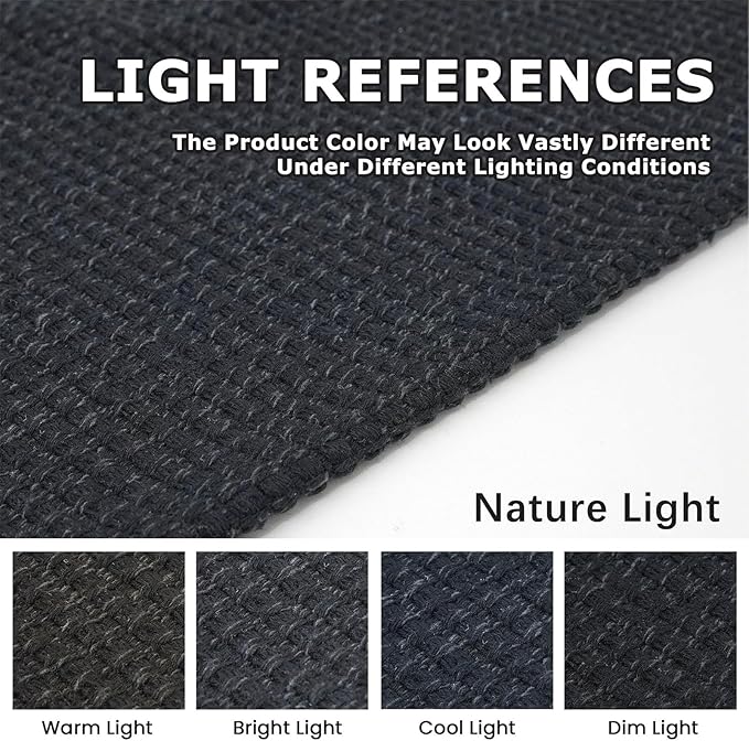 KOZYFLY Extra Long Runners for Hallways 3x18 ft Washable Kitchen Runner Non Slip Rubber Backed Hallway Rug Cotton Entryway Runner Rug Floor Carpet for Indoor Hall, Kitchen, Stair, Black/Dark Grey