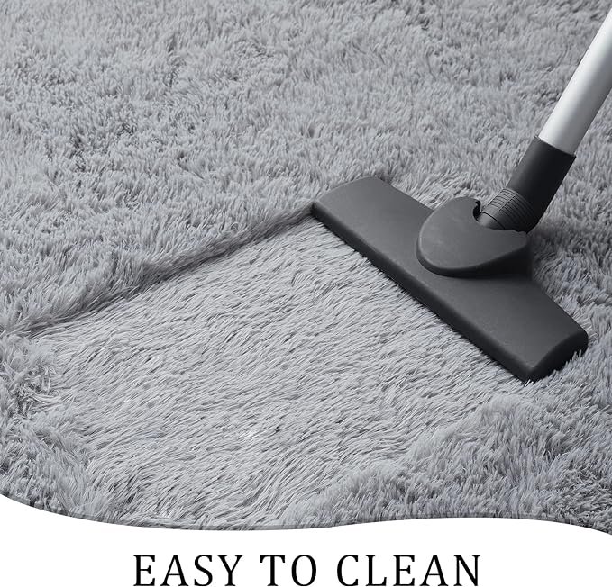 Chicrug Soft Area Rugs for Bedroom Living Room Plush Fluffy Rug 2x4 Feet, Shag Furry Area Rug Carpet Non Shedding for Nursery Children Kids Girls Room Home Decorative, Grey