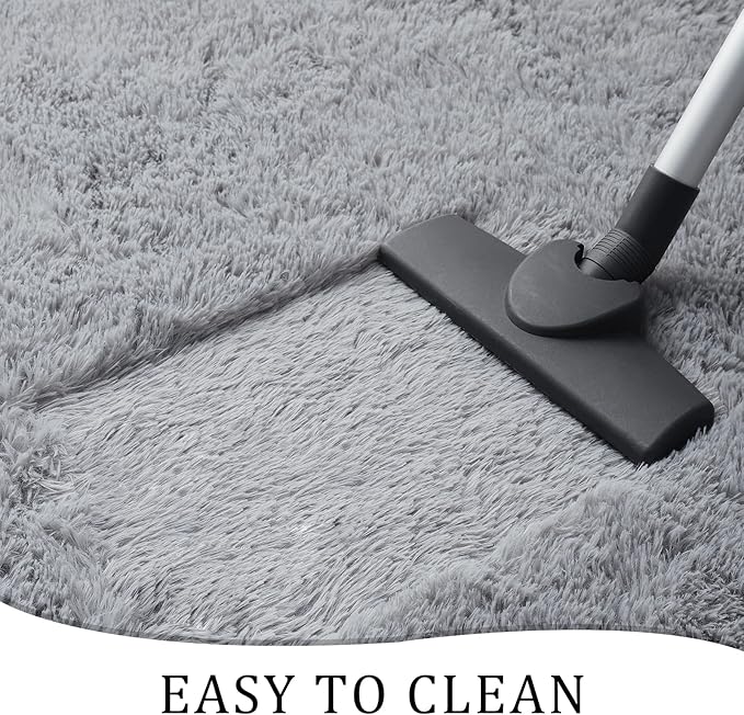 Chicrug Soft Runner Rug for Bedroom Living Room Plush Fluffy Rug 2x3 Feet, Shag Furry Runner Carpet Non Shedding for Nursery Children Kids Girls Room Home Decorative, Gery