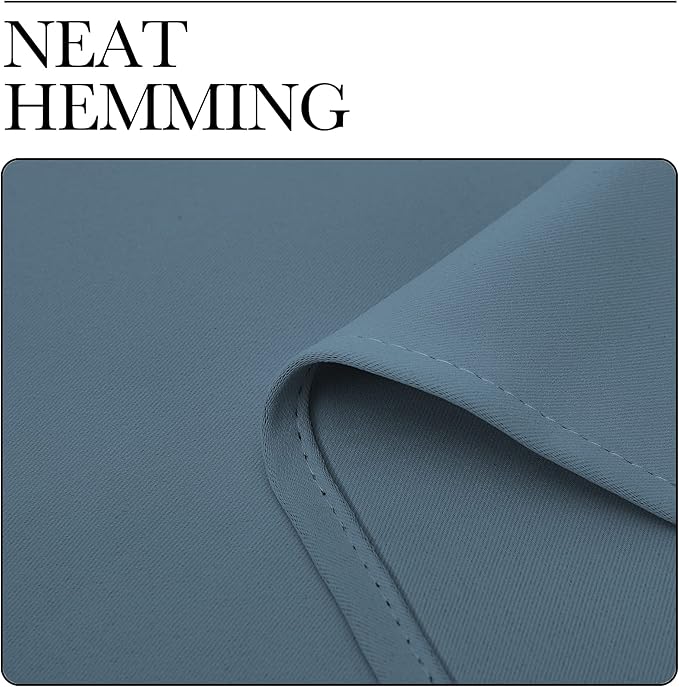 NICETOWN Smoky Blue Blackout Curtains 120 inches Length for Living Room, 2 Panels, 55" Wide, Thermal Insulated Long Drapes for Large Window