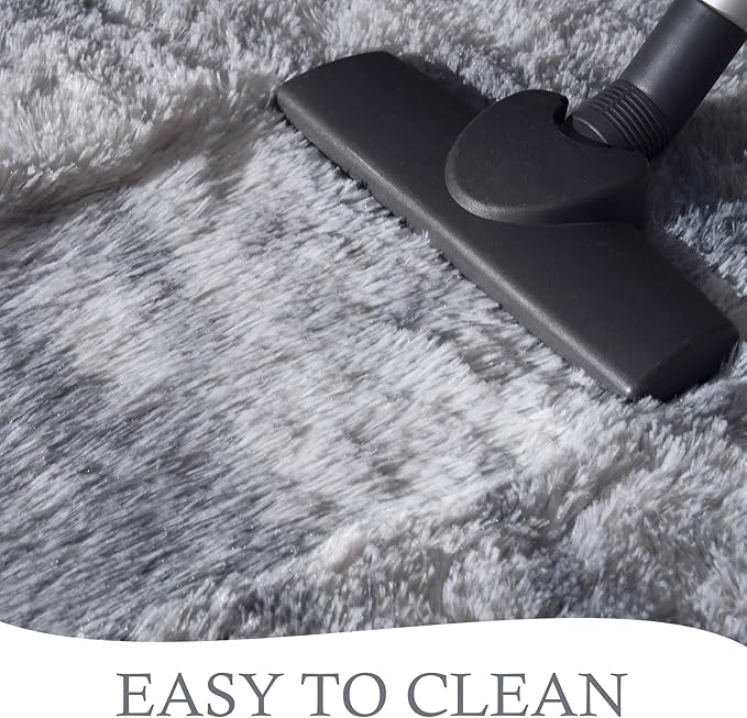 Chicrug Soft Runner Rugs for Bedroom Living Room Plush Fluffy Rug 2x10 Feet, Shag Furry Area Rug Carpet Non Shedding for Nursery Children Kids Girls Room Home Decorative, Grey and White