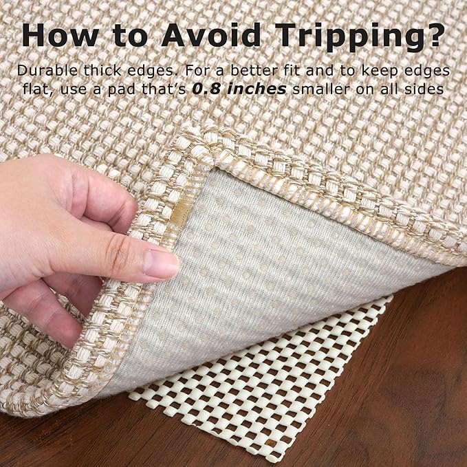 KOZYFLY Long Runners for Hallways 2x12 ft Washable Kitchen Runner Non Slip Rubber Backed Hallway Rugs Cotton Entryway Runner Rug Floor Carpet for Indoor Hall, Backdoor, Kitchen, Ivory/Khaki