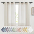 NICETOWN 48 inch Curtains 2 Panels Set for Kitchen, Grommet Semi Sheer Short Curtains & Drapes Privacy with Light Filtering for Cafe/Small Window, Natural, W36 x L48, 2 Pieces