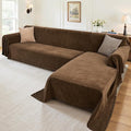 Sectional Couch Covers, 2 Pieces Washable L Shaped Couch Covers Sofa Blanket for Dogs Pet Friendly Sectional Sofa Slipcovers Furniture Covers,71"x118"+91"x134",(XXX-Large,Coffee)