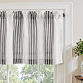 jinchan Striped Linen Valance Curtain 16 Inch Vertical Striped Valance for Kitchen Bathroom Light Filtering Rod Pocket Cottagecore Farmhouse Semi Sheer Short Window Curtain 1 Panel Black