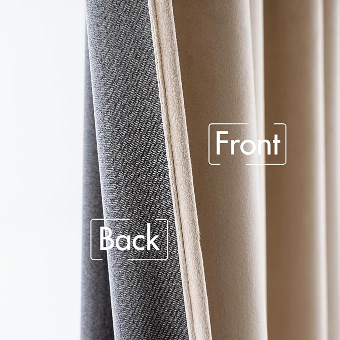 MIULEE Velvet Curtains 2 Panels Luxury Blackout Curtains for Bedroom Living Room Thermal Insulated Super Soft Window Drapes Rod Pocket & Back Tab, Camel Beige, W52 x L72 inches