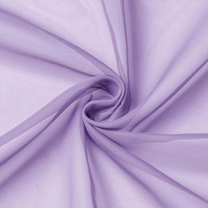 Extra Long Sheer Lavender Curtains for Bedroom Living Room 108 Inches Long 2 Panels Set, Solid Soft Light Filtering Rod Pocket Sheer Window Curtains, Lavender, Each 42" Wx108 L Inch