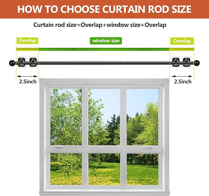 Curtain Rods No Drilling for Windows Set 30 to 45 Inch,5/8 Inch Diameter Drapey Pole with No Drill Curtain Rod Brackets,Renter Friendly Cortineros Para Ventanas with Adhesive Holder Hook (Black)