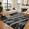 Area Rugs for Living Room, 6x9 Feet Soft Fluffy Shagg Plush Rug High Pile Large Non-Slip Floor Carpet for Bedroom Nursery Dorm Decor Aesthetic Black