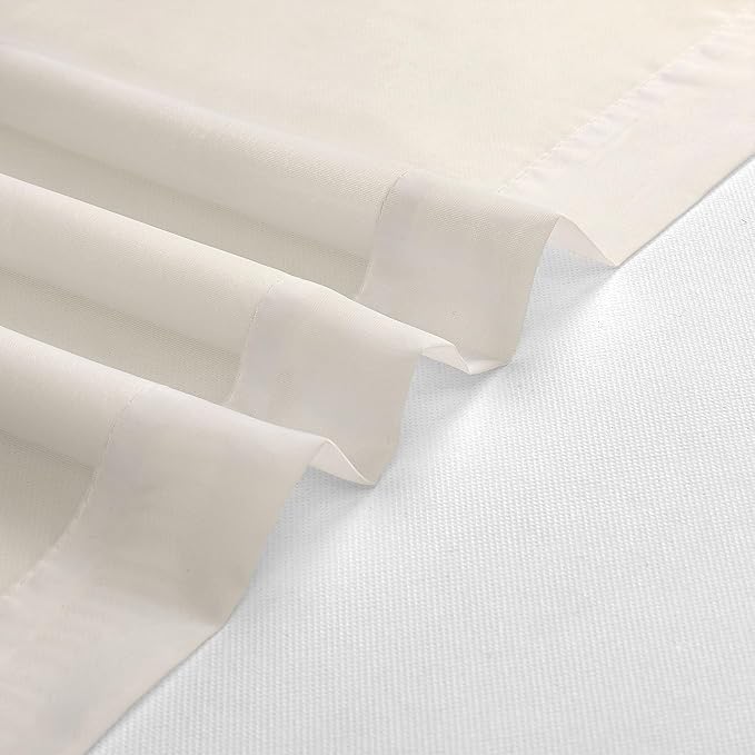 Gwine Cream Sheer Curtain Tiers 24 Inch Length 2 Panels, Light Filtering Voile Short Curtain for Living Room Bedroom, Rod Pocket Curtains for Small Windows 42x24 Inch, 2PCS