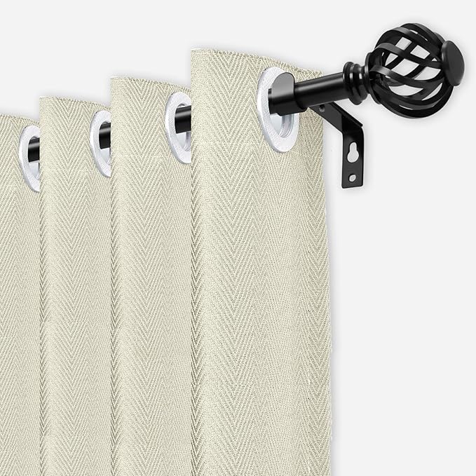 Luvenia Black Decorative Curtain Rod,Adjustable Curtain Rods For Windows 28 to 48 Inch(2.3-4Ft),Small Curtain Rod For Bedroom, Living Room,Kitchen,Farmhouse