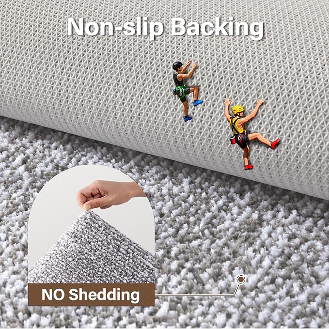 Bathroom Rugs 30x20 Non Slip Washable, Light Grey Bath Mat for Bathroom Floor Tub, Soft Absorbent Quick Dry Mats for Shower, Bathtub,Home Decor