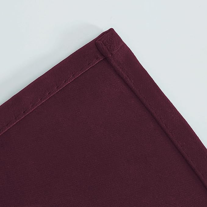 LEMOMO Burgundy Red Thermal Blackout Curtains/52 x 84 Inch/Set of 2 Panels Room Darkening Curtains for Bedroom