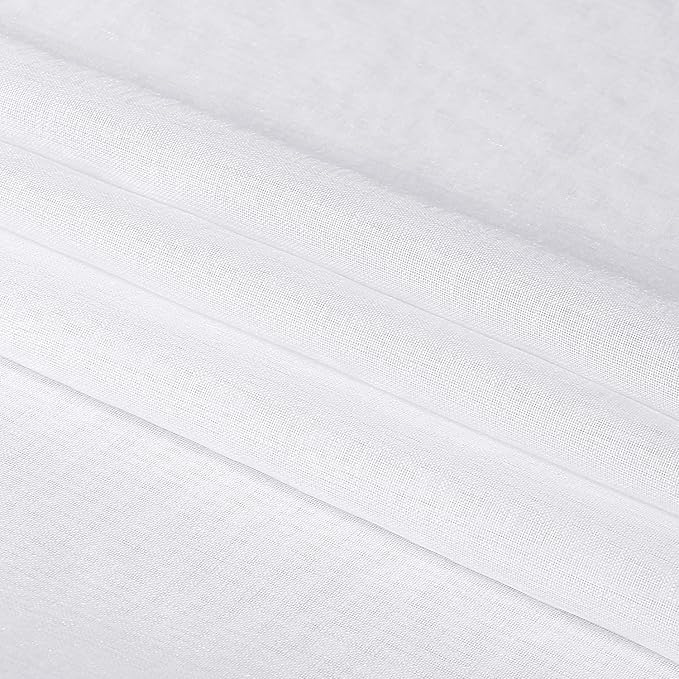 DWCN White Sheer Curtains 120 inches Length, Extra Long Voile Drapes, Rod Pocket Large Window Treatments for Patio Door/Living Room, 2pcs, Each W52 x L120