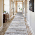 2'6''x10' Washable Runner Rugs for Hallway: Easy-to-Clean Abstract Runners for Entryway Bedroom - Stain and Water Resistant Rugs with Non-Slip Backing - Soft Low-Pile Carpet Beige Grey