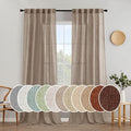 MIULEE Taupe Linen Curtains 90 Inch Long for Bedroom Living Room, Soft Thick Linen Textured Window Drapes Semi Sheer Light Filtering Back Tab Rod Pocket Burlap Look Farmhouse Country Decor, 2 Panels