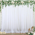 20ft x 15ft White Tulle Backdrop Curtain for Parties Sheer Fabric Backdrop Curtains for Wedding Baby Shower Bridal Shower Birthday Photo Backdrop Drapes Background Wall Decorations 4 Panels 5ft x 15ft