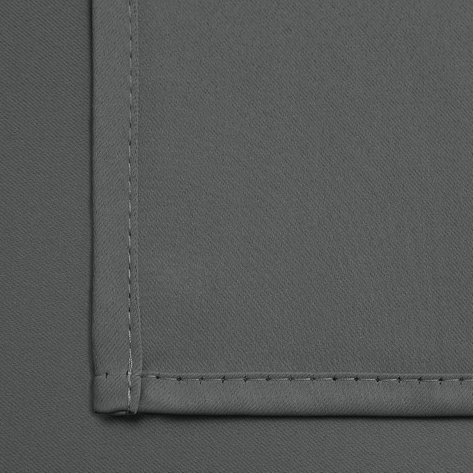 Yakamok Room Darkening Drapes Blackout Curtains Thermal Insulated Grommet Curtain Panels for Bedroom, 38W x 45L, Dark Grey, 2 Panels