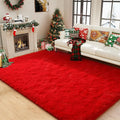 Amearea Premium Soft Area Rug 4x5.3 Feet, Modern Fluffy Rugs for Living Room, Shag Carpet for Bedroom Nursery Playroom Teen Home Decor, Comfortable Indoor Furry Dorm Carpets, Red