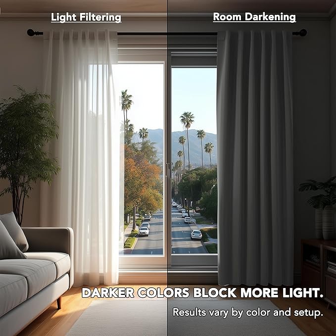 Deconovo Blackout Curtains, Thermal Insulated, W42 x L84 2 Panels, Back Tab, Machine Washable, Room-Darkening Drapes for Bedroom/Living Room Light Grey