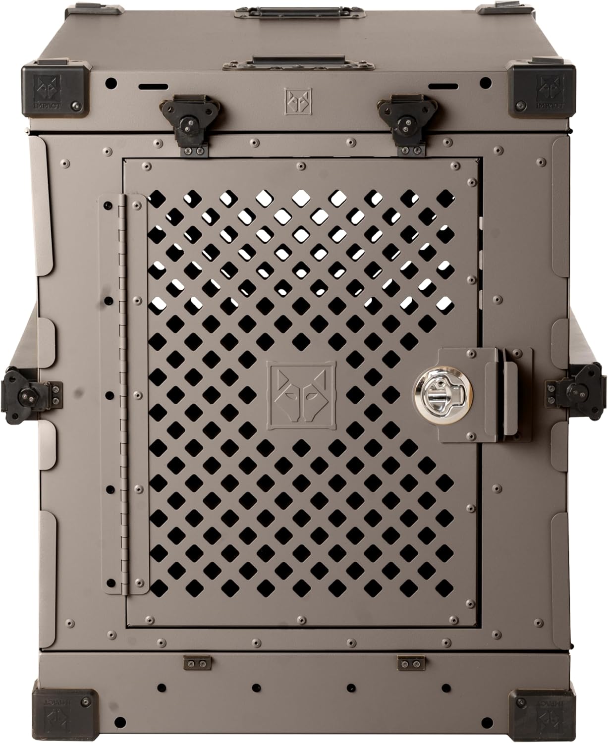 Impact Collapsible Dog Crate - Foldable Hard Crate for Large Dogs - Heavy Duty Travel Kennel with Powder-Coated Aluminum - Quick Setup for Indoor & Outdoor (Gray, 40" (40.5" L x 23" W x 29" H))