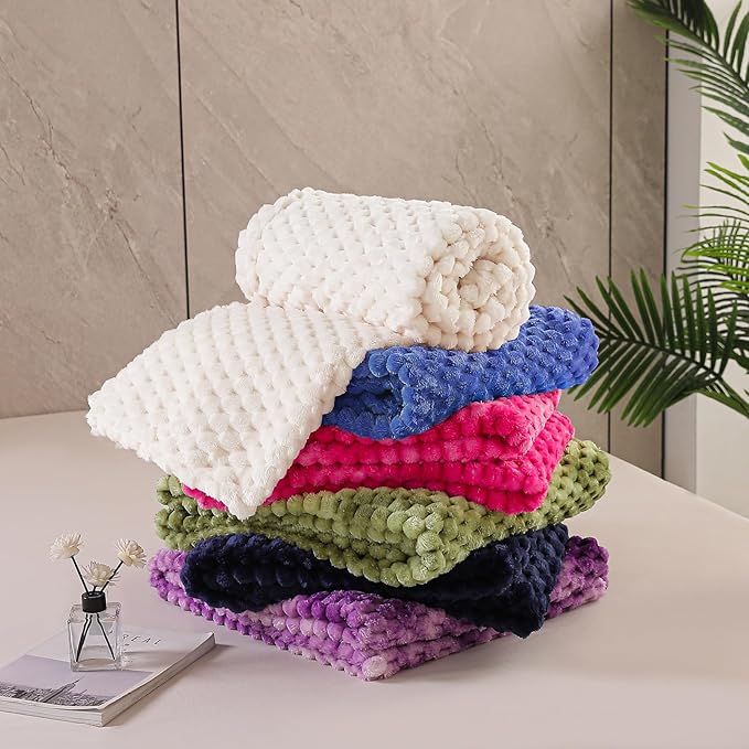 Exclusivo Mezcla Fleece Queen Blanket for Bed, Extra Large Fuzzy Cobalt Blue Bed Blankets, Soft Cozy Plush Sofa Throws for All Seasons, 90x90 Inches