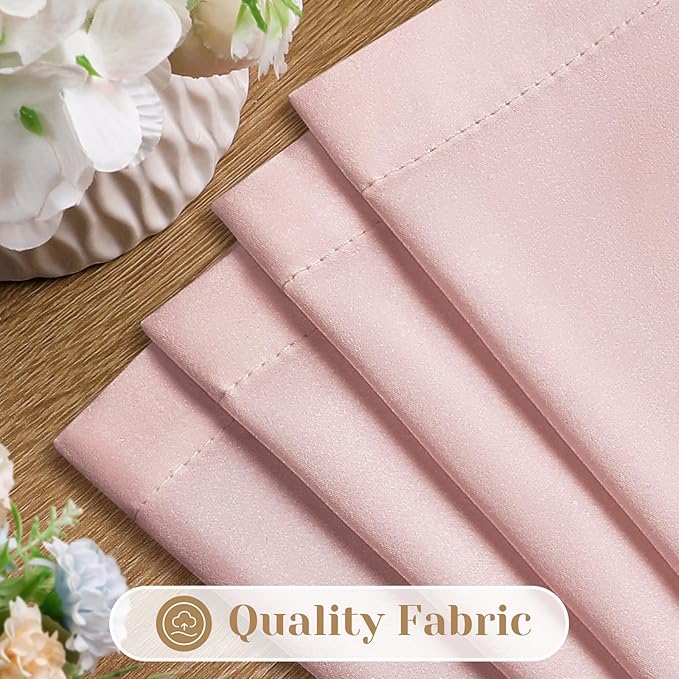 HOMEIDEAS Non-See-Through Light Pink Privacy Sheer Curtains, 30 X 24 Inches Long 2 Panels Sheer Curtains Light Filtering Window Drapes for Bedroom Living Room