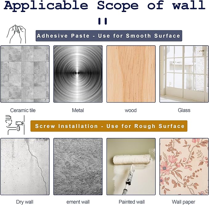 Codoule Self Adhesive No Drill Adjustable Curtain Rod Holder Hooks Brackets, Nail Free, No Drilling Hangers for Bathroom, Kitchen, Home, Bathroom and Hotel, Transparent, 8PCS