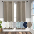 Pitalk Taupe Linen Curtains 63 Inch Length 2 Panels Soft Thick Linen Textured Window Drapes for Bedroom Living Room Semi Sheer Light Filtering Burlap Look Decor 52x63 Long Back Tab Rod Pocket Pleated