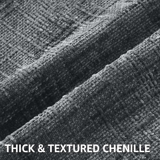 decorUhome Dark Grey Chenille Throw Pillow Covers 18x18 Set of 2 Textured Soft Cozy Slubby Couch Pillow Covers Modern Farmhouse Boho Decorative Pillow Cases for Bed Sofa Living Room