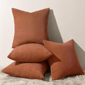 Topfinel Decorative Rust Throw Pillow Covers Cushion Cases, Set of 4 Soft Velvet Modern Double-Sided Designs Terracotta Home Decor ，Fall Style Throw Pillows 20x20 inches