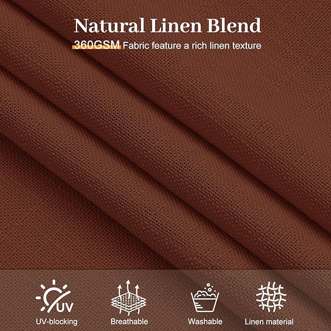 IVAPUPU Extra Long Pinch Pleated Curtains 108 Inch Long for Living Room, Semi Sheer Pinch Pleat Curtain Memory Trained Light Filtering Back Tab Linen Drapes for Bedroom, Chestnut Brown, 2 Panels