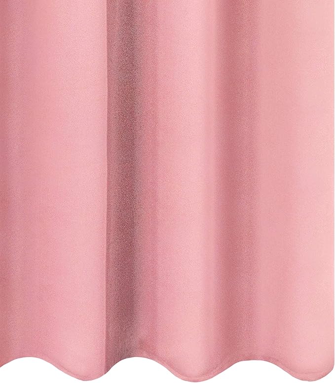 LEMOMO Blackout Curtains 52 x 63 inch/Pink Curtains Set of 2 Panels/Thermal Insulated Room Darkening Bedroom Curtains