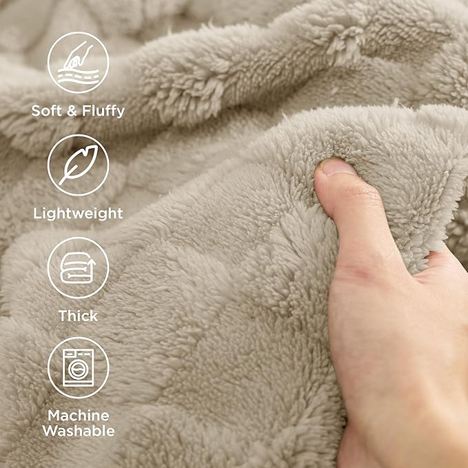 Bedsure GentleSoft Full Size Blankets for Bed - Super Soft Cozy Fleece Blanket for Kids Girls, Large Fuzzy Throws for Bedroom Decor, Neutral, 84x90 Inches