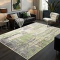 Toneed Abstract Area Rug Modern Washable Rug Soft Non Slip Rug Low Pile for Bedroom Living Room Dining Room Green 4x6 Feet