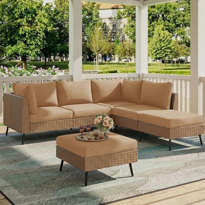 hyha Milk Silk Couch Cushion Covers, Soft Magic Sofa Covers Washable for 3 Cushion Couch, Stretch Sectional Outdoor Cushion Covers for Patio Furniture with Elastic Bottom(Large, Camel)