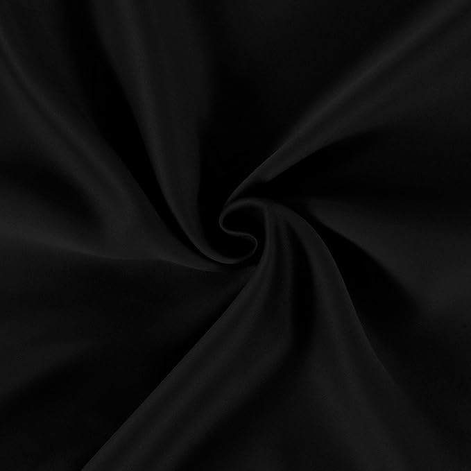 LEMOMO Black Blackout Curtains 34 x 63 Inch Length/Set of 2 Curtain Panels/Thermal Insulated Room Darkening Blackout Curtains for Bedroom