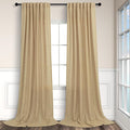 Tan Brown Linen Curtains 108 Inches Long for Living Room 2 Panel Back Tab Pocket Cloth Canvas Semi Privacy Sand Colored Curtain for Bedroom Patio Door French Country Victorian Western Boho Decor Taupe