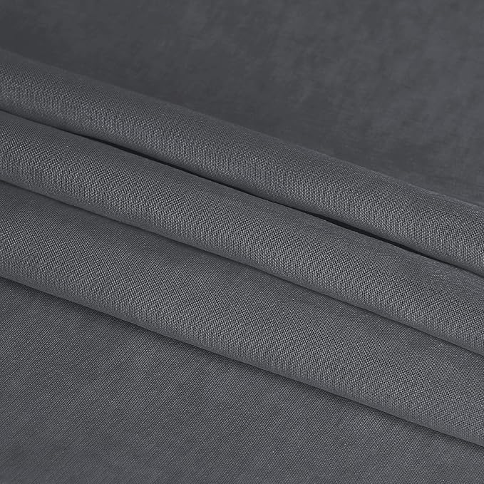 DWCN Dark Grey Sheer Curtains Semi Transparent Voile Rod Pocket Curtains for Bedroom and Living Room, 42 x 84 inches Long, Set of 2 Panels