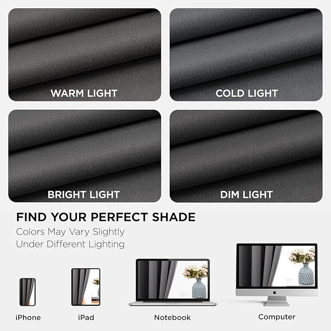 Joydeco Blackout Curtains 72 Inch Length 2 Panels Set, Thermal Insulated Long Curtains& Drapes 2 Burg, Room Darkening Grommet Drapes for Living Room Bedroom Window (W52 x L72 Inch, Light Grey)