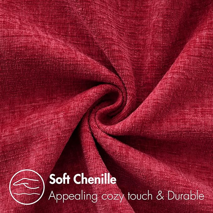 MIULEE Pack of 2 Red Couch Throw Pillow Covers 18x18 Inch Soft Cushion Covers for Sofa Living Room Solid Dyed Pillow Cases