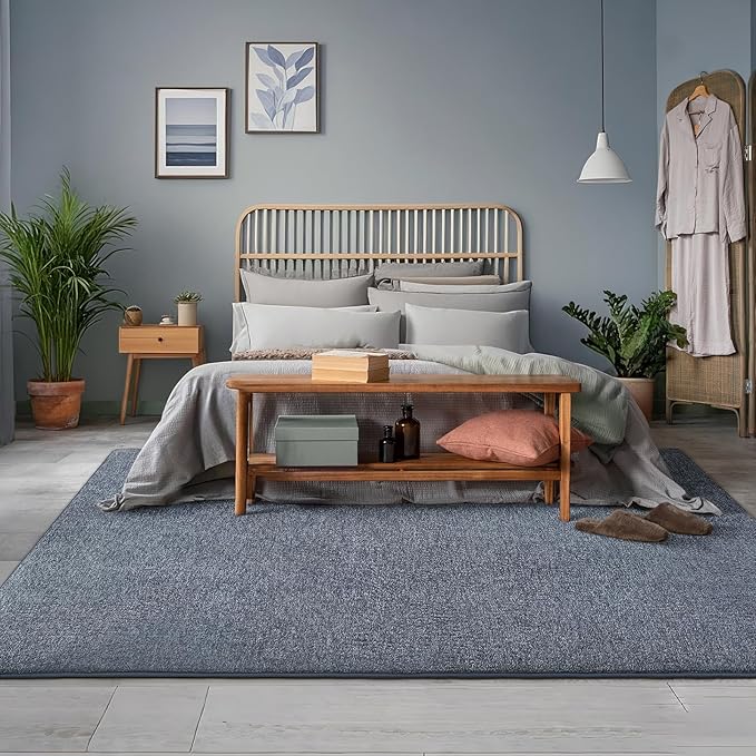 AROGAN Small Washable Area Rugs for Bedroom, 2×4 Runner Rug with Memory Foam for Hallway, Non Slip Fluffy Carpet Indoor Rug Runner for Kitchen, Bedside, Entryway Bathroom Home Decor, Navy Blue