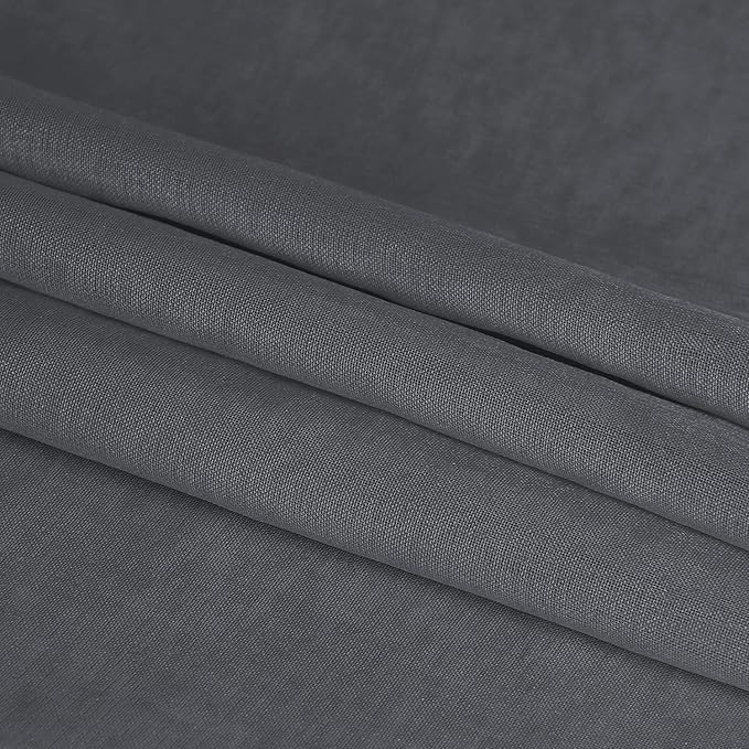 DWCN Dark Gray Sheer Curtains Semi Transparent Voile Rod Pocket Curtains for Bedroom and Living Room, 52 x 72 inches Long, Set of 2 Panels