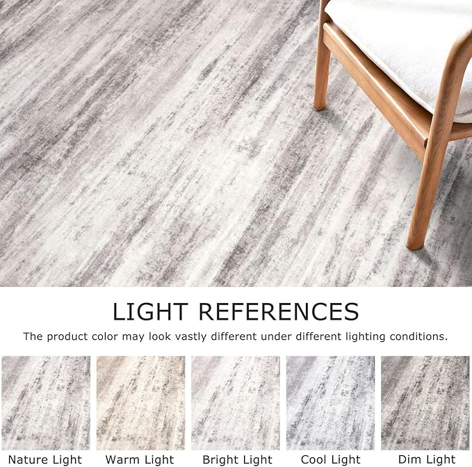 KOZYFLY 3x8 Ft Rug Modern Ombre Runner Rug for Hallway, Washable Kitchen Rugs Non-Slip Soft Striped Entryway Rug, Print Grey/Light Beige/Brown Abstract Carpet for Laundry Nursery