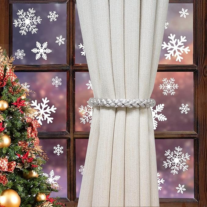 Curtain Tiebacks Ropes, 4pcs Decorative Handmade Tie Backs Curtain Holdbacks Holders Cord for Window Sheer Drapes Indoor Outdoor, Grey