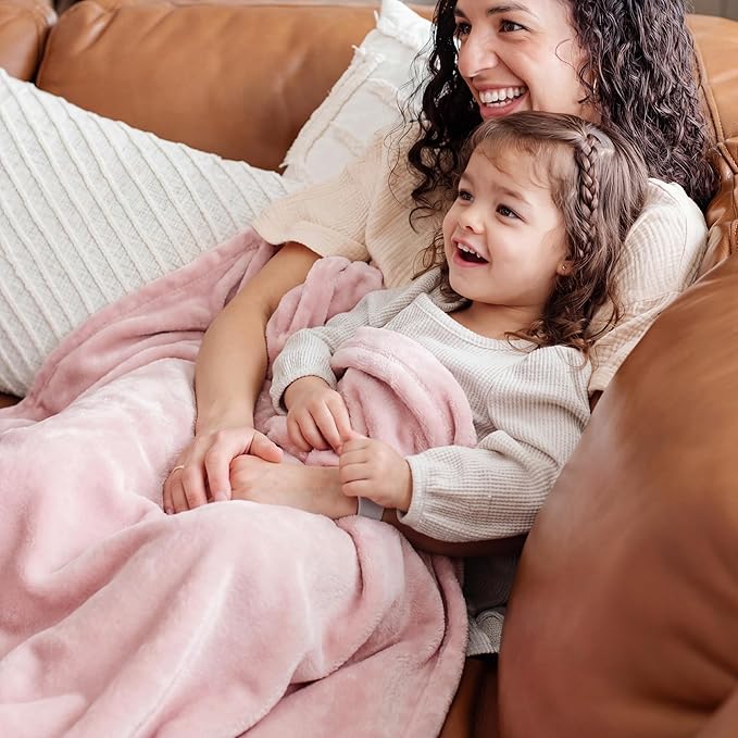 Bedsure GentleSoft Fleece Blanket Twin Size Pink - 300GSM Lightweight Plush Fuzzy Cozy Soft Warm Blanket for Bed, Sofa, Couch, Travel, Camping, 60x80 inches