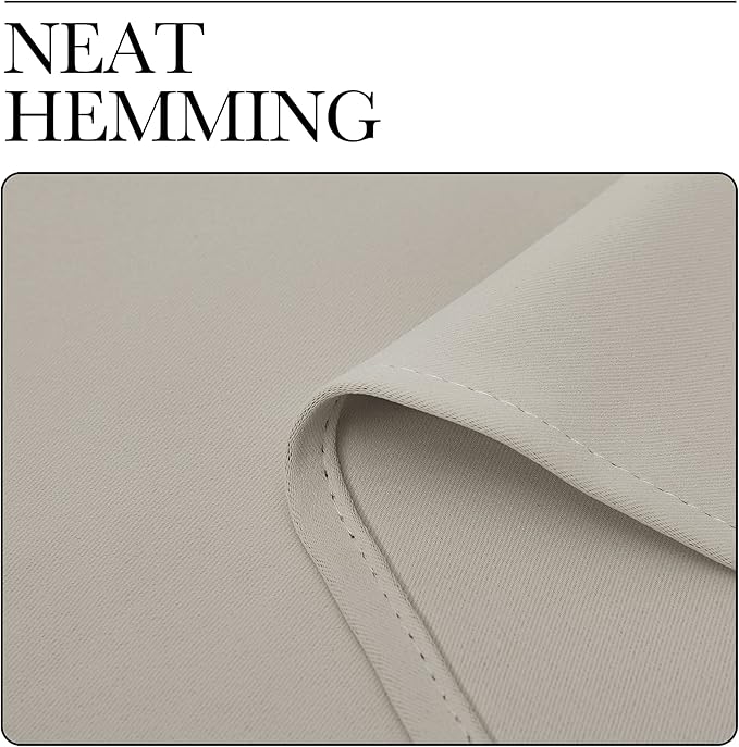 NICETOWN Blackout Curtains for Living Curtains, Room Darkening Window Curtain Panels, Easy-Care Solid Thermal Insulated Draperies/Drapes for Daughter Room (Natural, 2 Panels, 52 by 72)