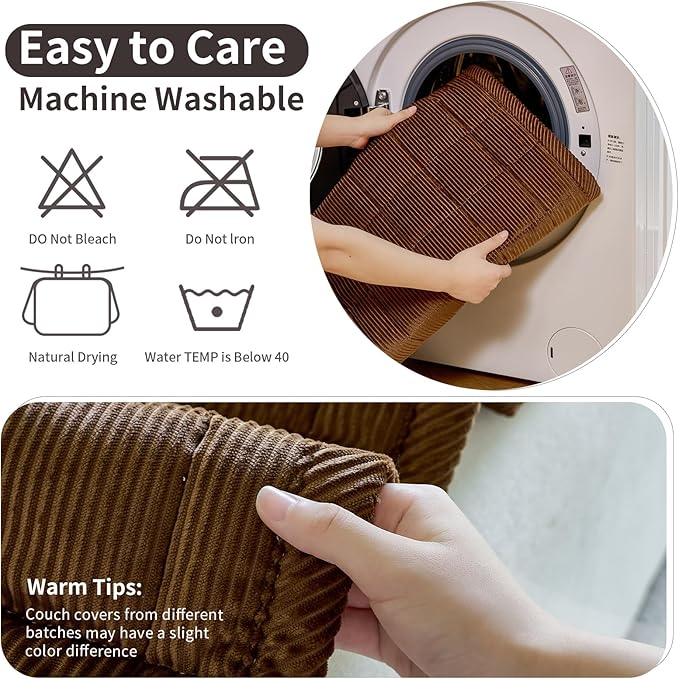Couch Covers for Dogs Washable, Non Slip Couch Covers for Loveseat Sofa Pet Friendly, Soft Fuzzy Sofa Covers for Pet, Dog Couch Cover Furniture Protector(1PC,Dark Brown,27.6"x70.9")